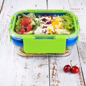 New Double Layer High Borosilicate Glass Lunch Tiffin Box Meal Prep Food Container