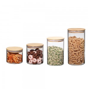 Round Glass Jars With Bamboo Lids