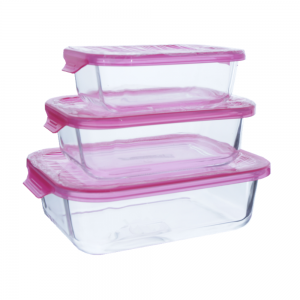 Colorful Lock Lid High Borosilicate Glass Food Storage Container