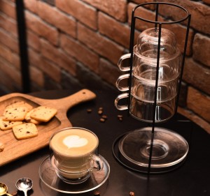 double walled glass espresso cups double wall coffee stackable double glass espresso cups