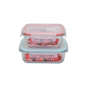 High Borosilicate Glass Preservation Box With PP Plastic Locked Lid and vent