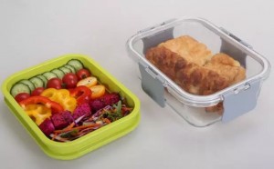 Big Capacity High Borosilicate Glass Double Layers Food Container With Lid Hot Promotion