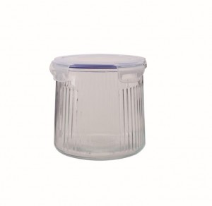 Glass food storage container jar with PP lid