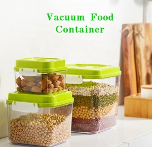 Food Use vacuum clear borosilicate glass storage jar with plastic pump lid