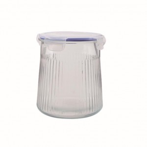 Glass food storage container jar with PP lid