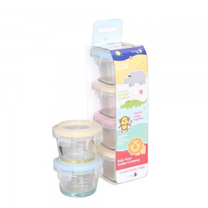 Eco-friendly microwave safe glass baby food container with BPA free locking lid