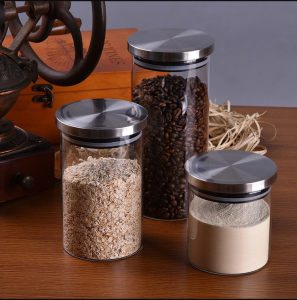 Storage Jar Borosilicate Glass Food Storage Glass Jar Glass Jar Food Storage with stainless steel lid