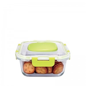 Wholesale High Borosilicate Glass Food Container With Vacuum Lid Food Preservation Can Be Customized Color