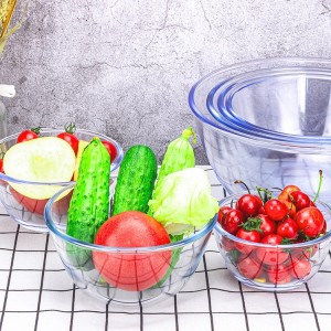 glass bowl with lid microwave safe / clear cereal bowls / glass bowl for sales